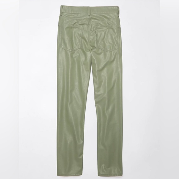 (#130) AMERICAN EAGLE Stretch Vegan Leather Super High-Waisted Straight Pant - Picture 5 of 6